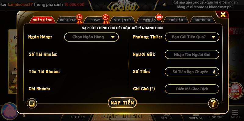 68gamebai reviews Anh em bet thủ cần lựa chọn cho mình phương thức nạp và rút