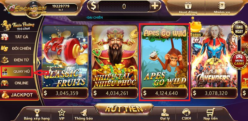 68gamebai reviews Tìm chọn biểu tượng Apes Go Wild nổi bật ở mục quay hũ